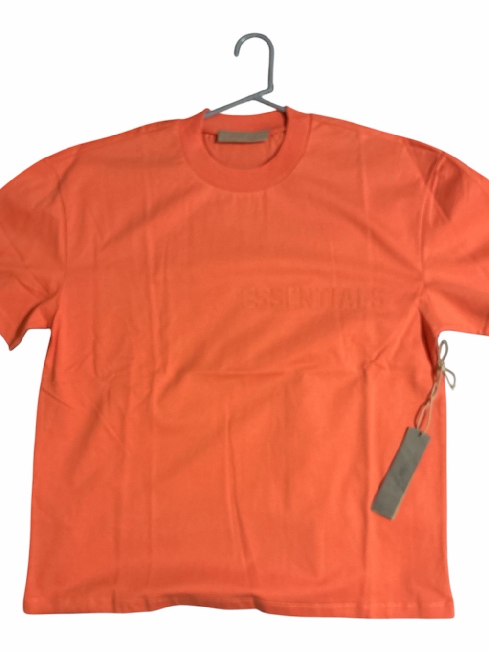Essentials fear of god Bright Orange coral Crewneck Short Sleeve Tee
